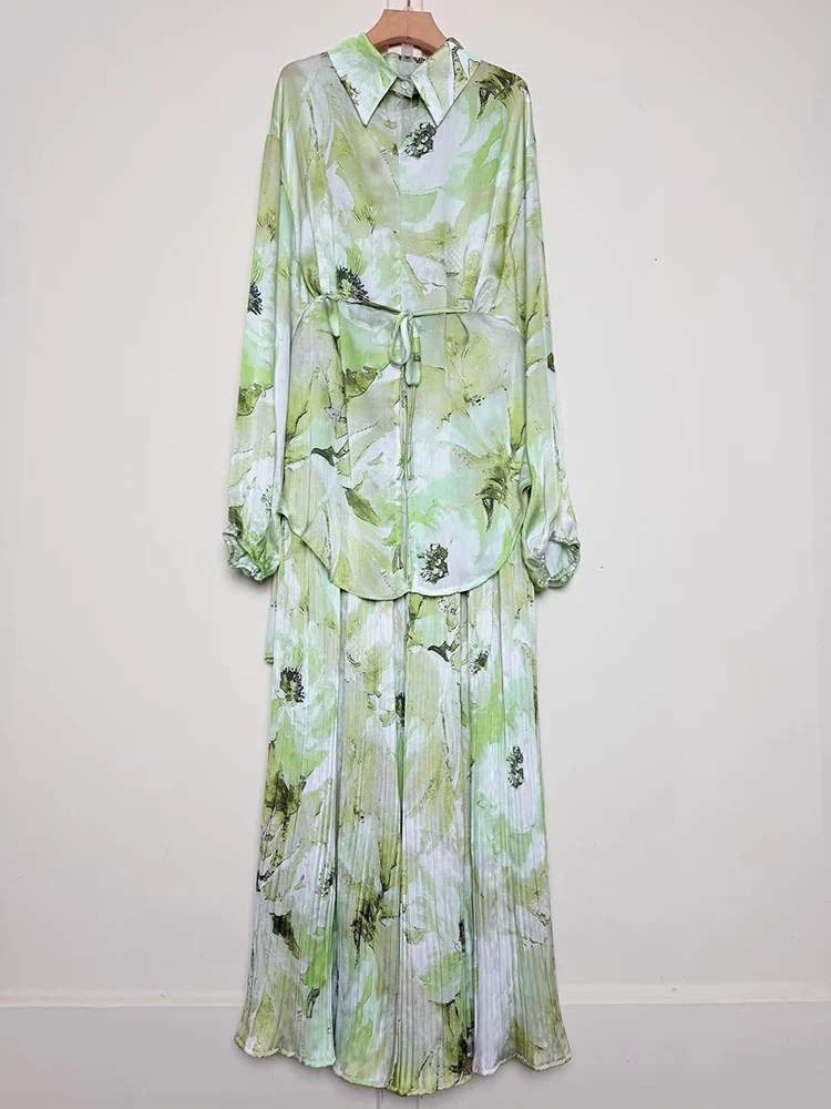 Designer's retro geometric print lapel long shirt two-piece set for autumn 2025 women's wear + loose wide-leg pants set
Designer's retro geometric print lapel long shirt two-piece set for autumn 2025 women's wear + loose wide-leg pants set