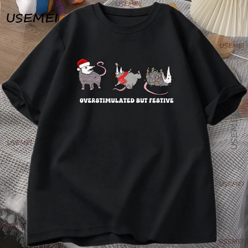 Overstimulated But Festive Possum Christmas Tshirt Funny Christmas T-Shirt Cute Animal Printed Cotton Short Sleeve T Shirt Tees
Overstimulated But Festive Possum Christmas Tshirt Funny Christmas T-Shirt Cute Animal Printed Cotton Short Sleeve T Shirt Tees