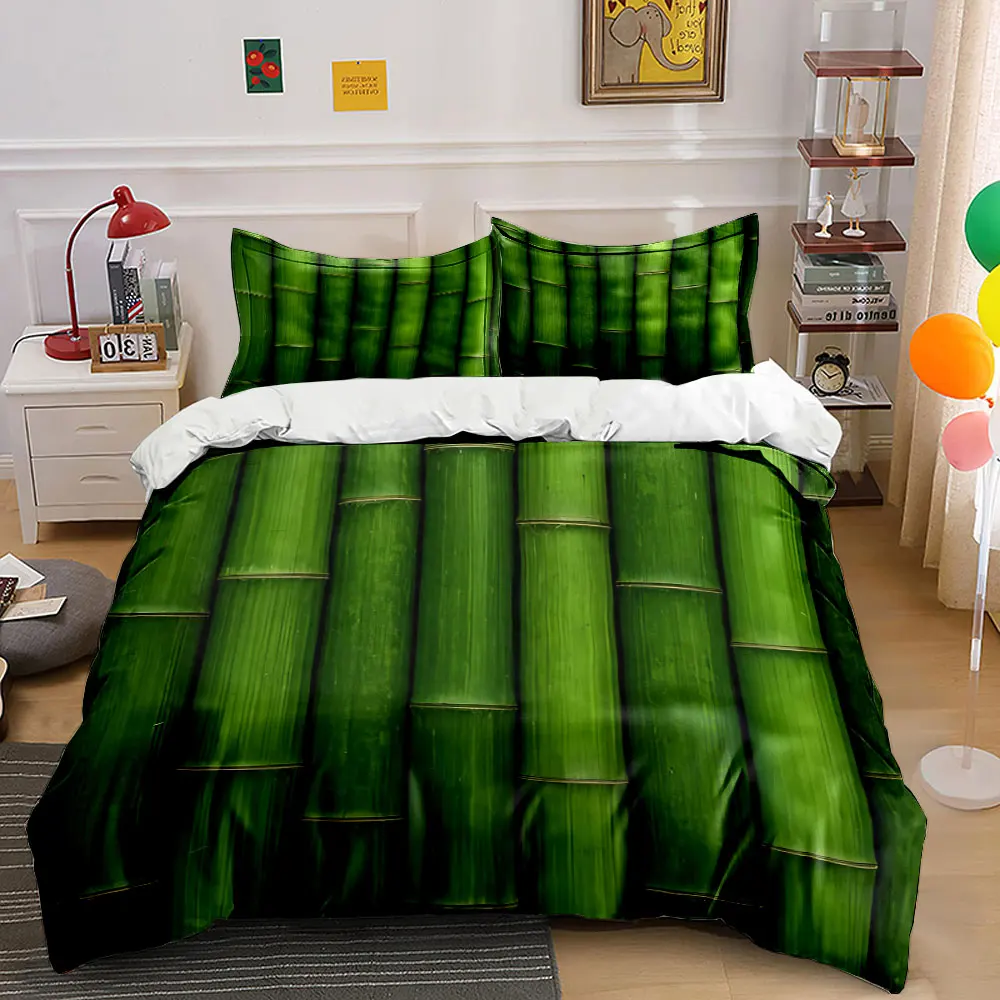 Neatly Arranged Green Bamboo Duvet Cover Set with 3D Printing Design Soft Polyester Bedding Set All-Season Comfort for gifts
Neatly Arranged Green Bamboo Duvet Cover Set with 3D Printing Design Soft Polyester Bedding Set All-Season Comfort for gifts