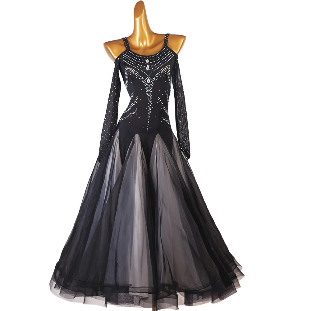 Team Match Ballroom Dancing Dress Standard High Quality Sling Rhinestone Black Ballroom Dancing Long Sleeve Practice Waltz
Team Match Ballroom Dancing Dress Standard High Quality Sling Rhinestone Black Ballroom Dancing Long Sleeve Practice Waltz