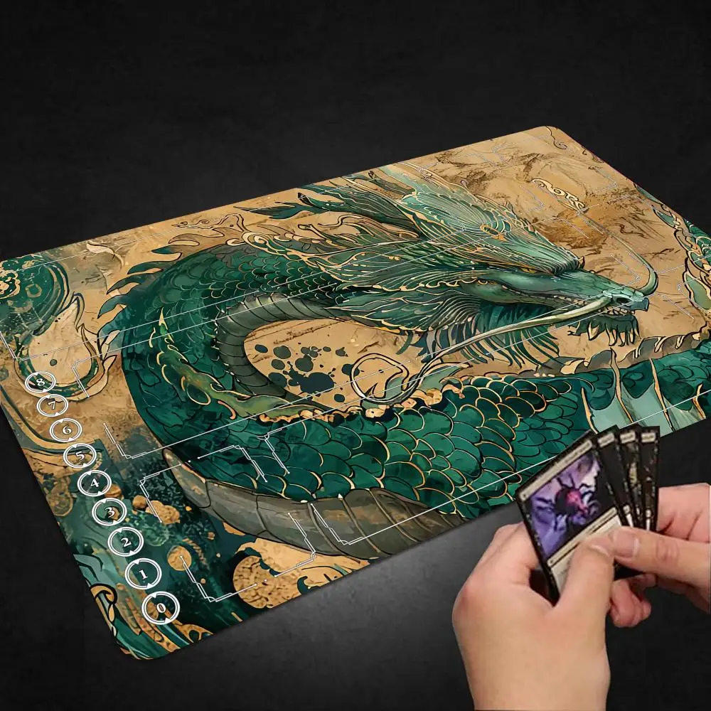 Коврик для мыши с зеленым драконом, игровой коврик TCG на тему фэнтези для игрового коврика LOL MTG TCG, игровой коврик Duel, коврики для начинающих Card Battles Commander Game
Коврик для мыши с зеленым драконом, игровой коврик TCG на тему фэнтези для игрового коврика LOL MTG TCG, игровой коврик Duel, коврики для начинающих Card Battles Commander Game