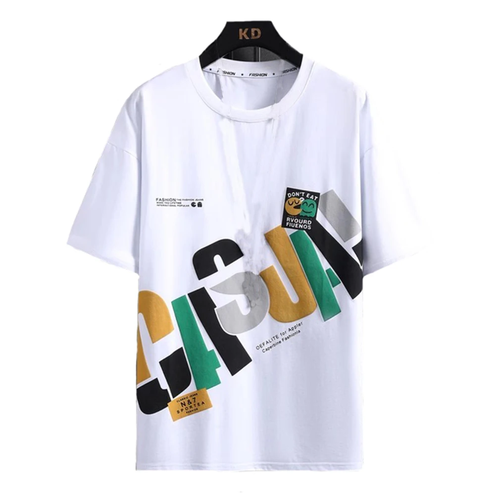 Summer Casual Men's T-shirt Round Neck Short Sleeved White Fashion Letter Printing Male Clothing Tee Tops Teen Loose Tshirt 4XL
Summer Casual Men's T-shirt Round Neck Short Sleeved White Fashion Letter Printing Male Clothing Tee Tops Teen Loose Tshirt 4XL