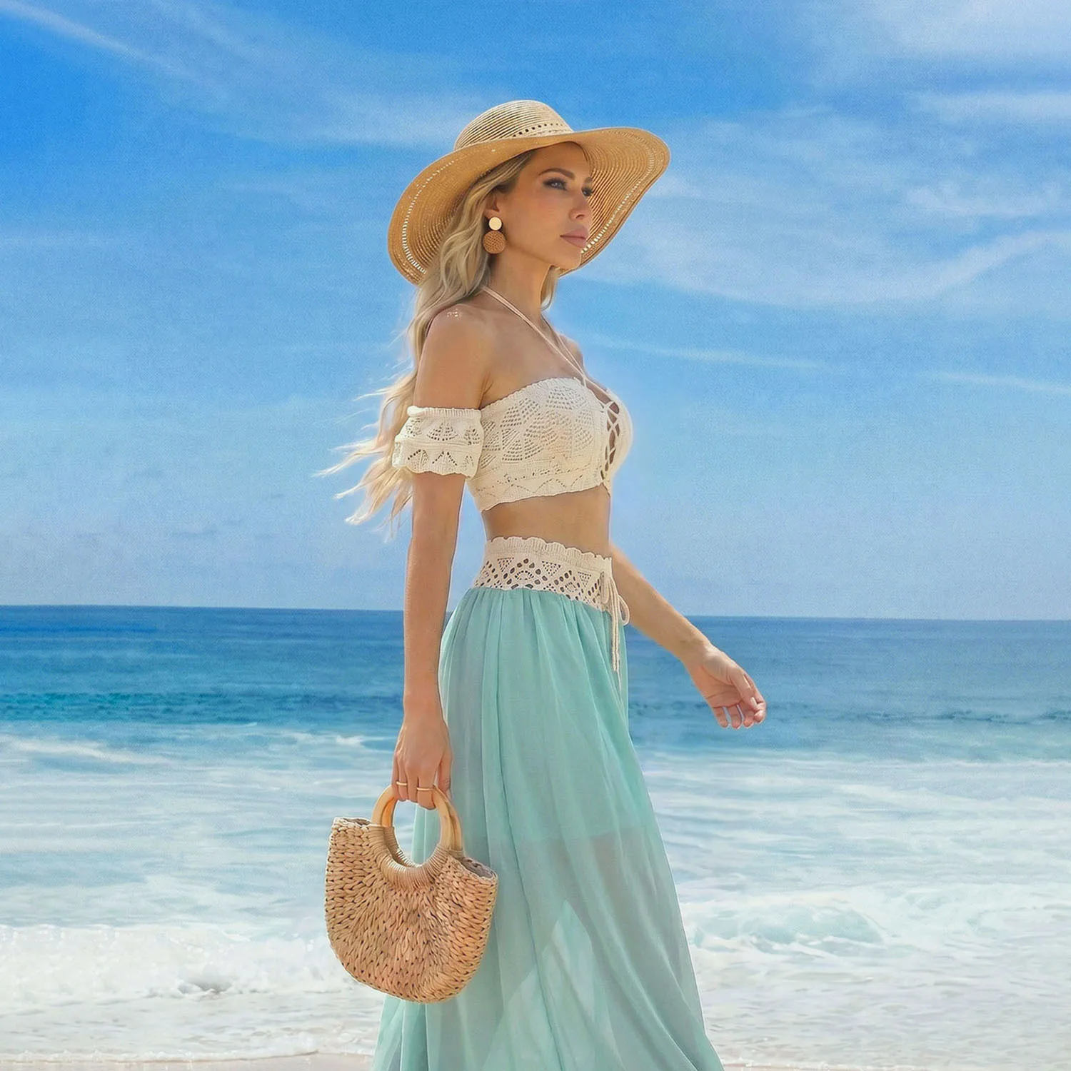 2026 New Chiffon Long Dress Crochet Hollow Spliced Outfit Bohemian Style Romantic Beach Maxi Dress Elegant Mesh Skirt Seaside
2026 New Chiffon Long Dress Crochet Hollow Spliced Outfit Bohemian Style Romantic Beach Maxi Dress Elegant Mesh Skirt Seaside