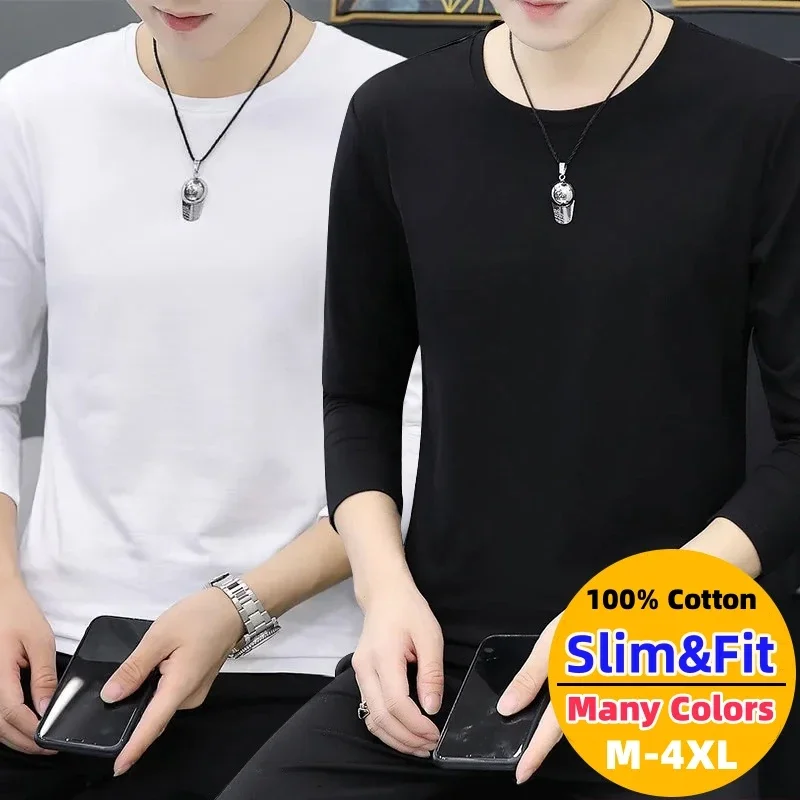 Slim Men's T-Shirts Solid Color Tops & Blouse Long Sleeve Spring Autumn Casual Tee Shirt Winter Underwear Clothes 100% Cotton
Slim Men's T-Shirts Solid Color Tops & Blouse Long Sleeve Spring Autumn Casual Tee Shirt Winter Underwear Clothes 100% Cotton
