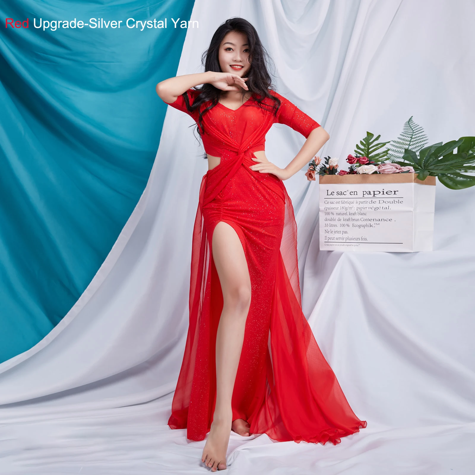 New Gorgeous Elegant Belly Dance Practice Clothes Skirt Female Oriental Sexy Yarn Split One-Piece Dress Performance Set Summer
New Gorgeous Elegant Belly Dance Practice Clothes Skirt Female Oriental Sexy Yarn Split One-Piece Dress Performance Set Summer