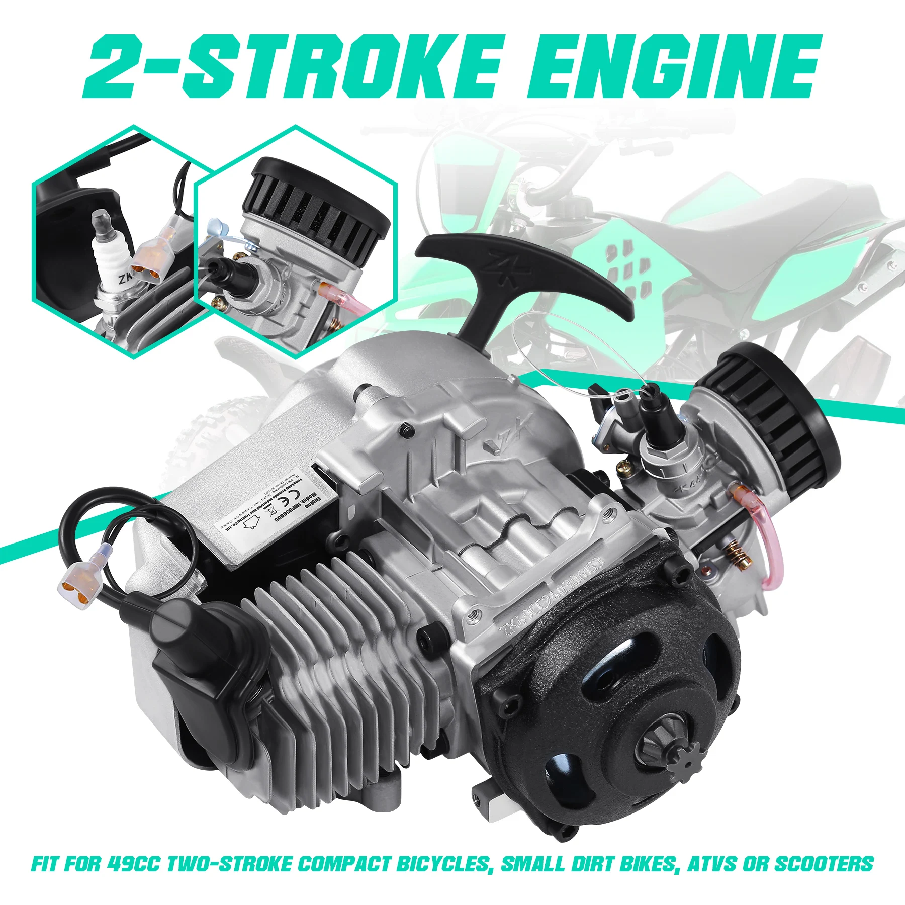 1PCS 49cc 2-Stroke Mini Engine Pull Start Engine Pocket Bike For Motorcycle Motocross Dirt Bike Quad With Carburetor
1PCS 49cc 2-Stroke Mini Engine Pull Start Engine Pocket Bike For Motorcycle Motocross Dirt Bike Quad With Carburetor
