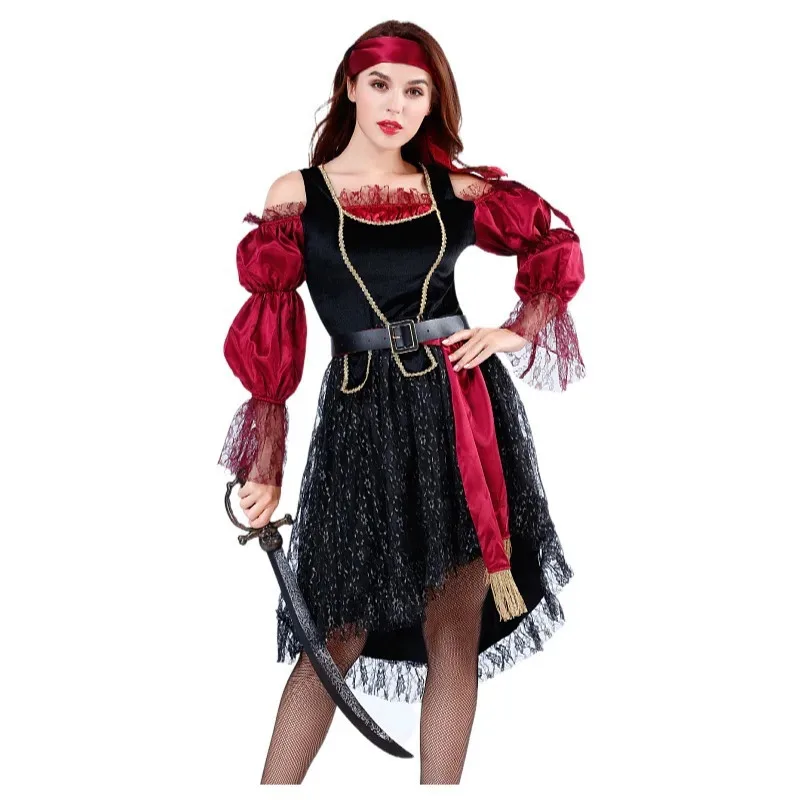 Adult Women Halloween Pirate Costume Drama Stage Performance Anime Role Play Medieval Spanish Pirate Dress
Adult Women Halloween Pirate Costume Drama Stage Performance Anime Role Play Medieval Spanish Pirate Dress