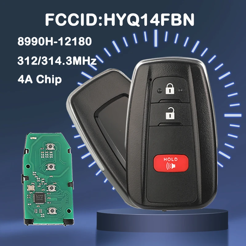 jingyuqin 8990H-12180 Keyless Entry Remote For Toyota Corolla 2019 2020 2021 2022 312/314.3MHz 4A Chip HYQ14FBN Smart Key Fob
jingyuqin 8990H-12180 Keyless Entry Remote For Toyota Corolla 2019 2020 2021 2022 312/314.3MHz 4A Chip HYQ14FBN Smart Key Fob
