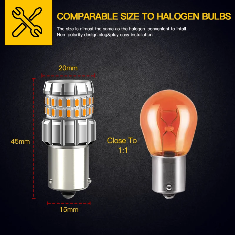 2PCS 1156 PY21W LED Turn Signal Light Bulbs Canbus For Kia Rio Mk2 Mk3 2005-2017 Cadenza 2018 Niro 2017-2019 BAU15S 60SMD Yellow
2PCS 1156 PY21W LED Turn Signal Light Bulbs Canbus For Kia Rio Mk2 Mk3 2005-2017 Cadenza 2018 Niro 2017-2019 BAU15S 60SMD Yellow