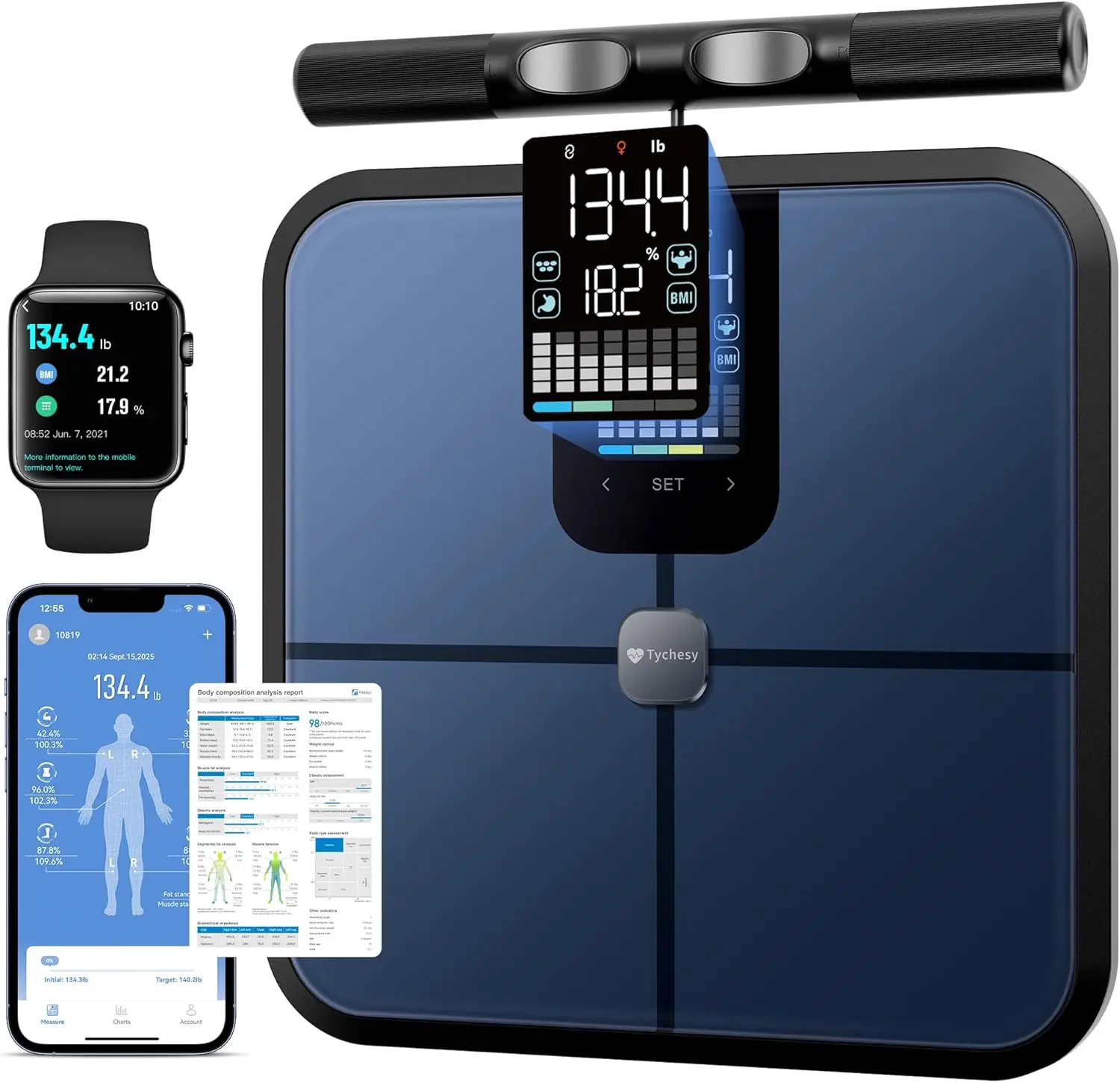 Smart Body Scale with 8 Electrodes: Track BMI, Fat, Muscle Offline. No Phone Needed for 5 Metrics. FSA/HSA Eligible.
Smart Body Scale with 8 Electrodes: Track BMI, Fat, Muscle Offline. No Phone Needed for 5 Metrics. FSA/HSA Eligible.