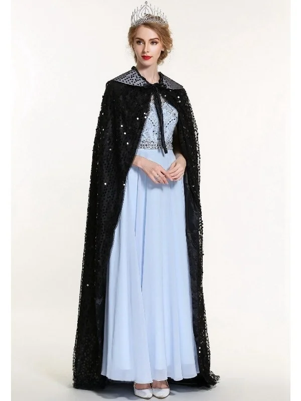 Halloween Long Black Sequin Hooded Cloak Women's Cosplay Performance Robe Stage Outfit Tailcoat Elegant Winter Fashion
Halloween Long Black Sequin Hooded Cloak Women's Cosplay Performance Robe Stage Outfit Tailcoat Elegant Winter Fashion