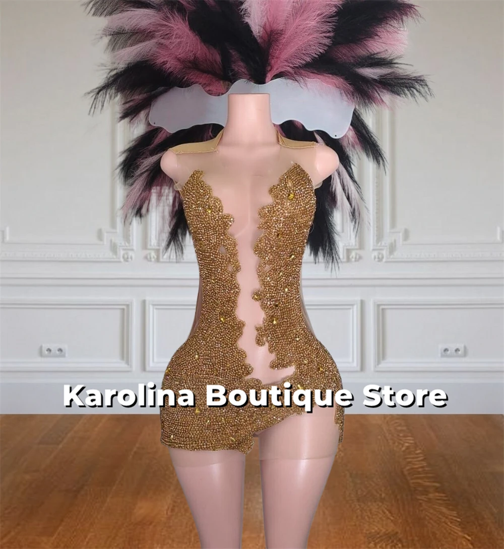 Charming Gold Mini Cocktail Prom Dresses Black Girls Bead Crystal Birthday Dress Luxury 2025 Customized NOT INCLUDE FEATHERS
Charming Gold Mini Cocktail Prom Dresses Black Girls Bead Crystal Birthday Dress Luxury 2025 Customized NOT INCLUDE FEATHERS
