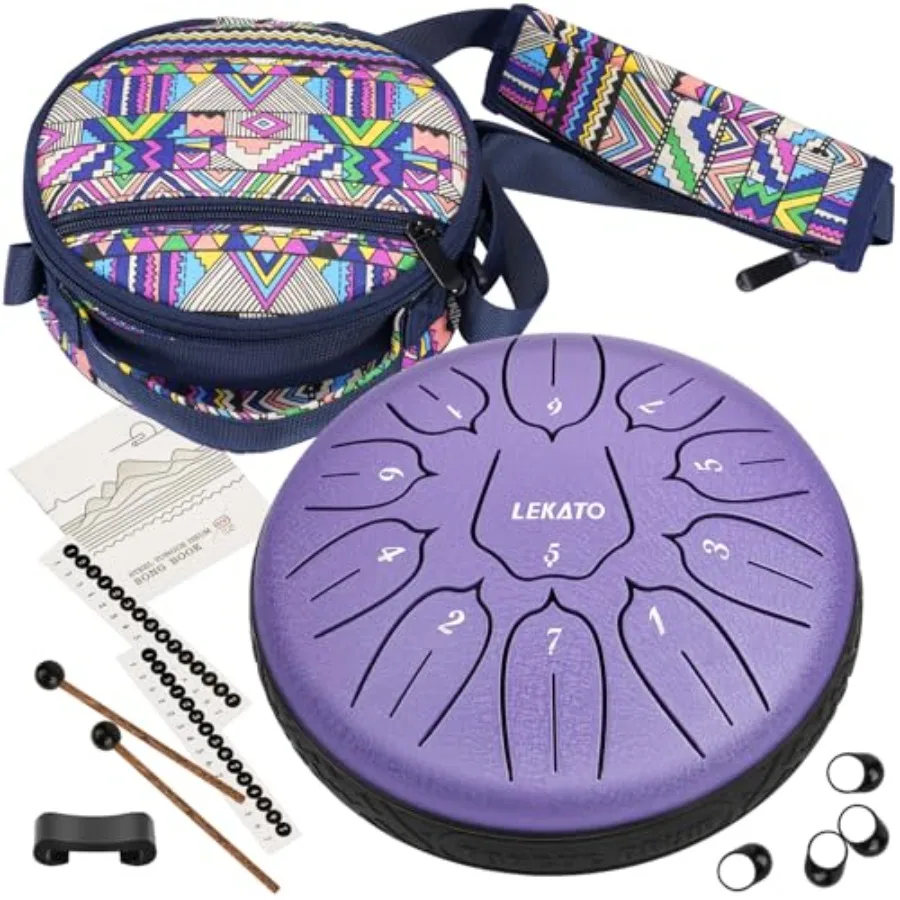 Стальной язычковый барабан LEKATO 6 дюймов, 11 нот, с прочной нейлоновой сумкой, подарок для начинающих музыкантов, для семьи/друзей, D мажор, фиолетовый
Стальной язычковый барабан LEKATO 6 дюймов, 11 нот, с прочной нейлоновой сумкой, подарок для начинающих музыкантов, для семьи/друзей, D мажор, фиолетовый