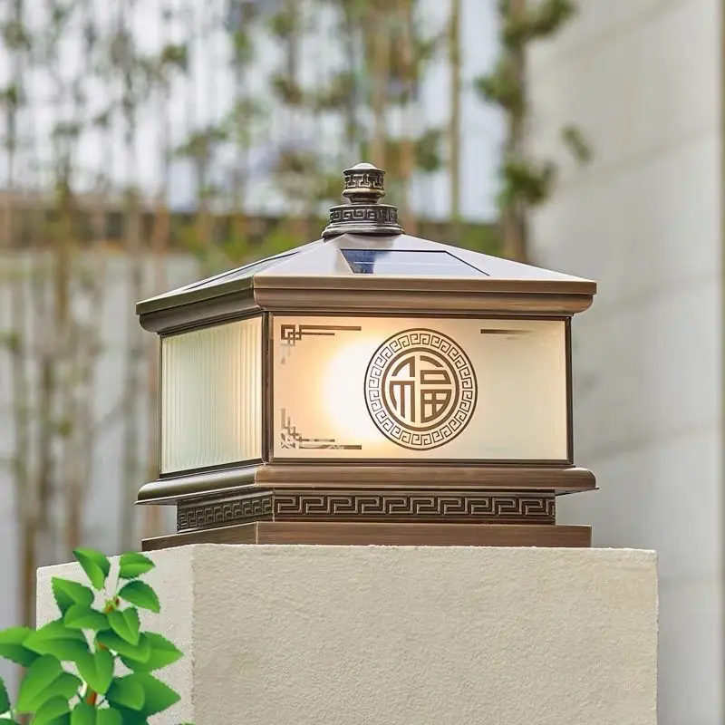All-copper stigma solar outdoor garden light outdoor new Chinese-style walled villa door
All-copper stigma solar outdoor garden light outdoor new Chinese-style walled villa door