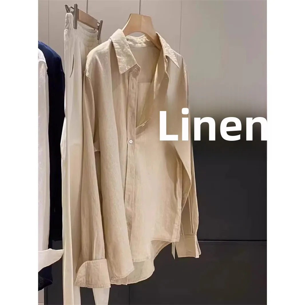 Early Autumn Essential! Women's Linen Long Sleeve Open Cardigan Shirt Loose Collar Top Breathable Summer Sun Protection
Early Autumn Essential! Women's Linen Long Sleeve Open Cardigan Shirt Loose Collar Top Breathable Summer Sun Protection
