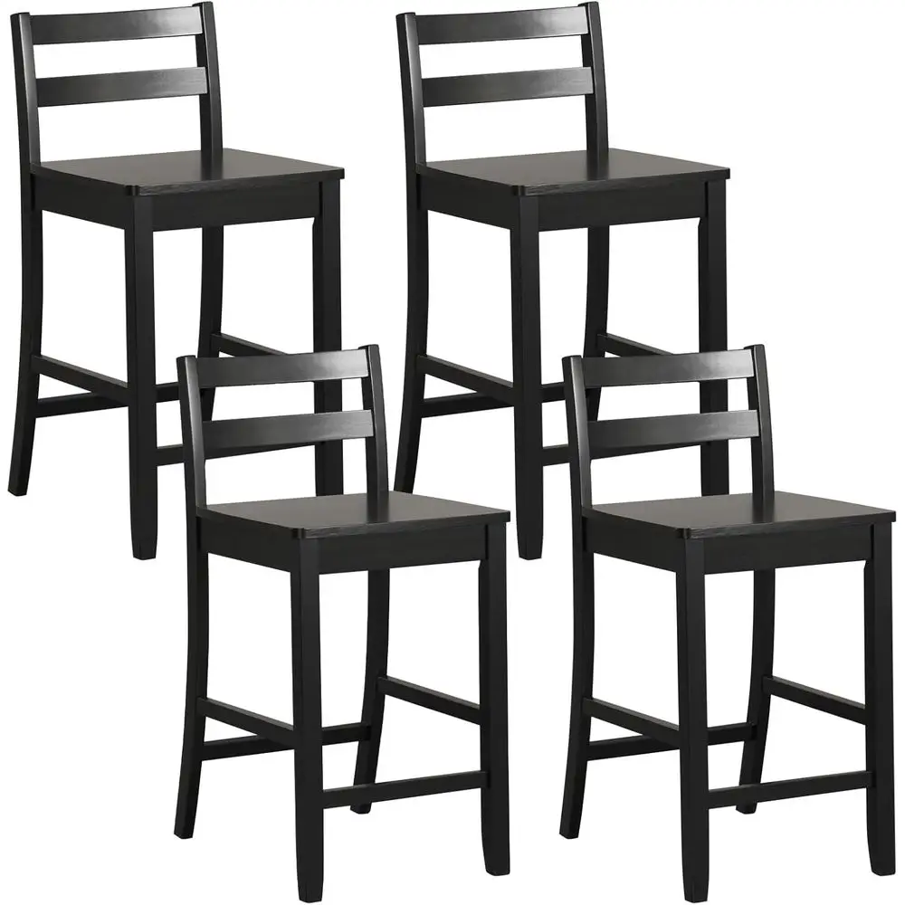 Set of 4, 24-Inch Counter Height Wooden Bar Stools with Ergonomic Backrest and Footrest for Kitchen Island or Pub, Black
Set of 4, 24-Inch Counter Height Wooden Bar Stools with Ergonomic Backrest and Footrest for Kitchen Island or Pub, Black