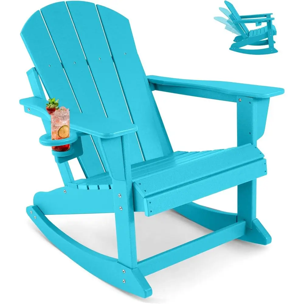 Outdoor Rocking Chairs Set o 4, HDPE Poly All-Weather Patio Rocking Chairs with Cup Holder or Adults, Porch Rocker or Deck Patio
Outdoor Rocking Chairs Set o 4, HDPE Poly All-Weather Patio Rocking Chairs with Cup Holder or Adults, Porch Rocker or Deck Patio