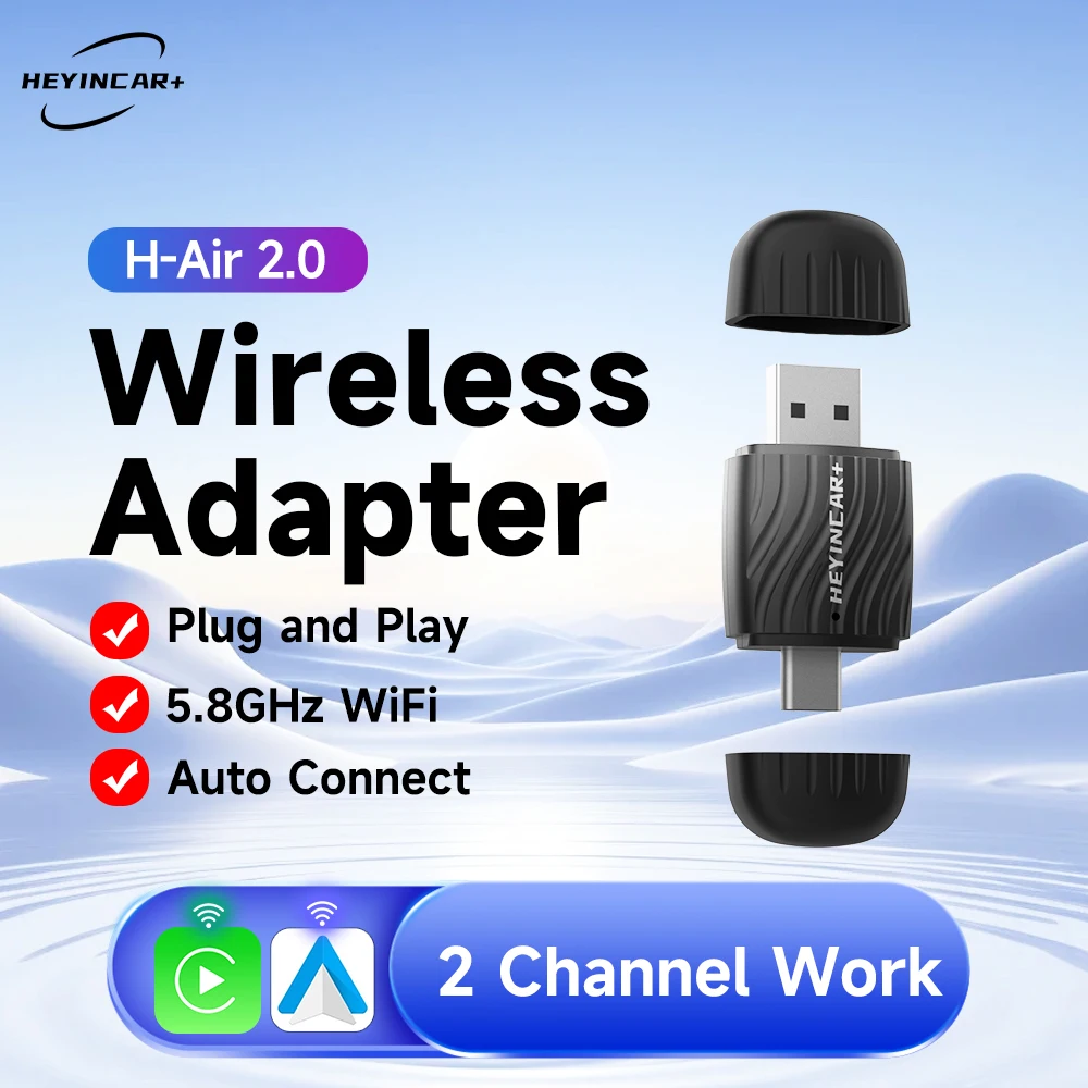 HEYINCAR Mini Wireless CarPlay Adapter Android Auto Wireless Dongle Wifi 5.8G Plug and Play Auto Connect Box For Volvo Benz VW
HEYINCAR Mini Wireless CarPlay Adapter Android Auto Wireless Dongle Wifi 5.8G Plug and Play Auto Connect Box For Volvo Benz VW