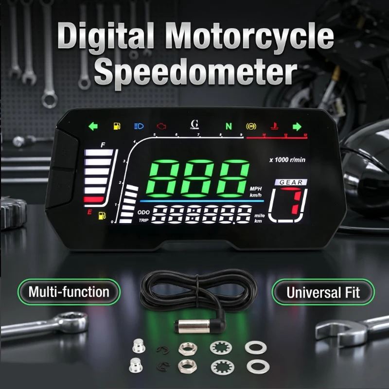 Modified Motorcycle Multi functional Instrument MPH/KMH Fuel Steering Water Temperature LED Display 12V Universal Cafe racer
Modified Motorcycle Multi functional Instrument MPH/KMH Fuel Steering Water Temperature LED Display 12V Universal Cafe racer