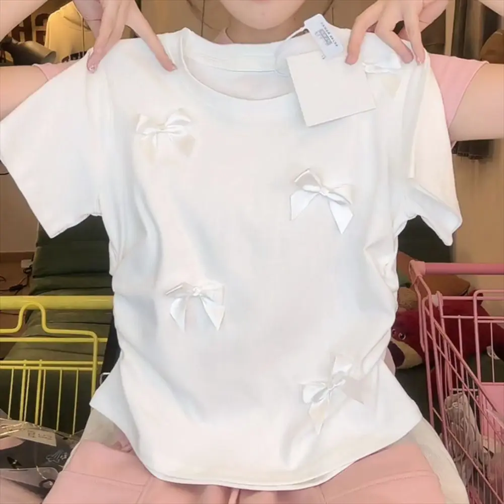 Elegant Ballet Bowknot T Shirts Short Sleeve Round Collar Women Top Japanese Style Solid Color Ribbon Crop Tank Top Women Girl
Elegant Ballet Bowknot T Shirts Short Sleeve Round Collar Women Top Japanese Style Solid Color Ribbon Crop Tank Top Women Girl