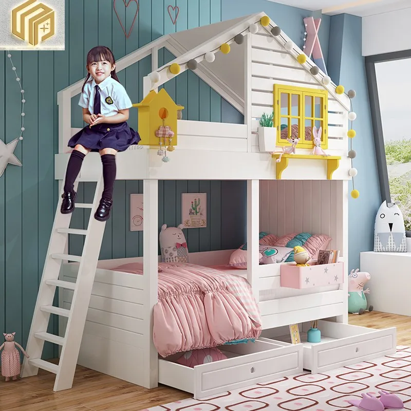 Household children's bed Solid wood boy girl princess bed Bedroom upper and lower beds Double layer slide bed customized
Household children's bed Solid wood boy girl princess bed Bedroom upper and lower beds Double layer slide bed customized