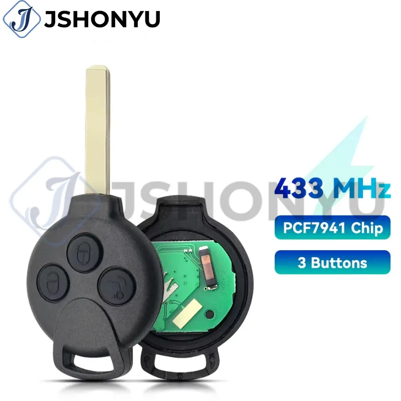 JsHonYu 433MHz ID46 Chip Remote Key for Mercedes Benz Smart Fortwo 451 2007-2013 3 Button Replacement Car Control Key Fob
JsHonYu 433MHz ID46 Chip Remote Key for Mercedes Benz Smart Fortwo 451 2007-2013 3 Button Replacement Car Control Key Fob