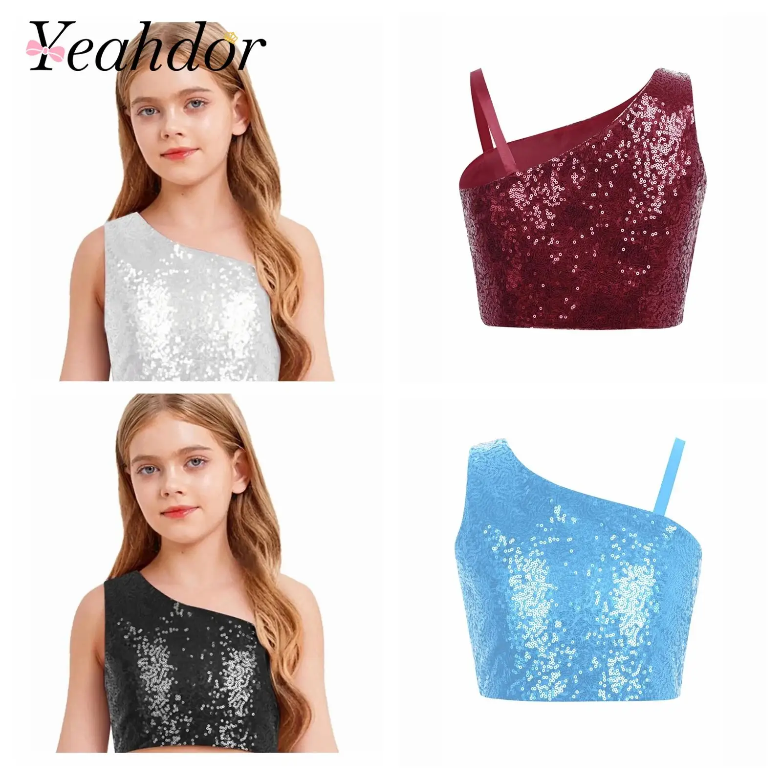Children Sparkly Sequin Tops for Girls Fashion Party Clothes Sleeveless Tops for Banquet Prom Wedding Celebration Dancewear
Children Sparkly Sequin Tops for Girls Fashion Party Clothes Sleeveless Tops for Banquet Prom Wedding Celebration Dancewear