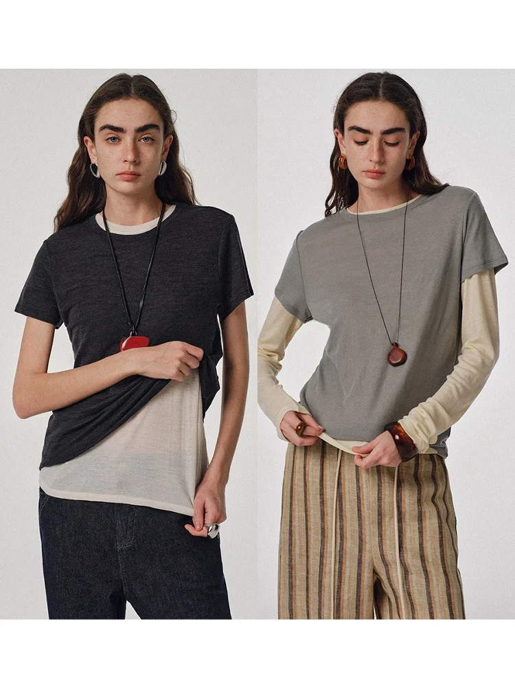 Mannala Ultra Soft Beautiful Merino Wool Slim Fit ort Sve Top 488μm Lightweight Casual Sle Ladies T-irt Q2480
Mannala Ultra Soft Beautiful Merino Wool Slim Fit ort Sve Top 488μm Lightweight Casual Sle Ladies T-irt Q2480