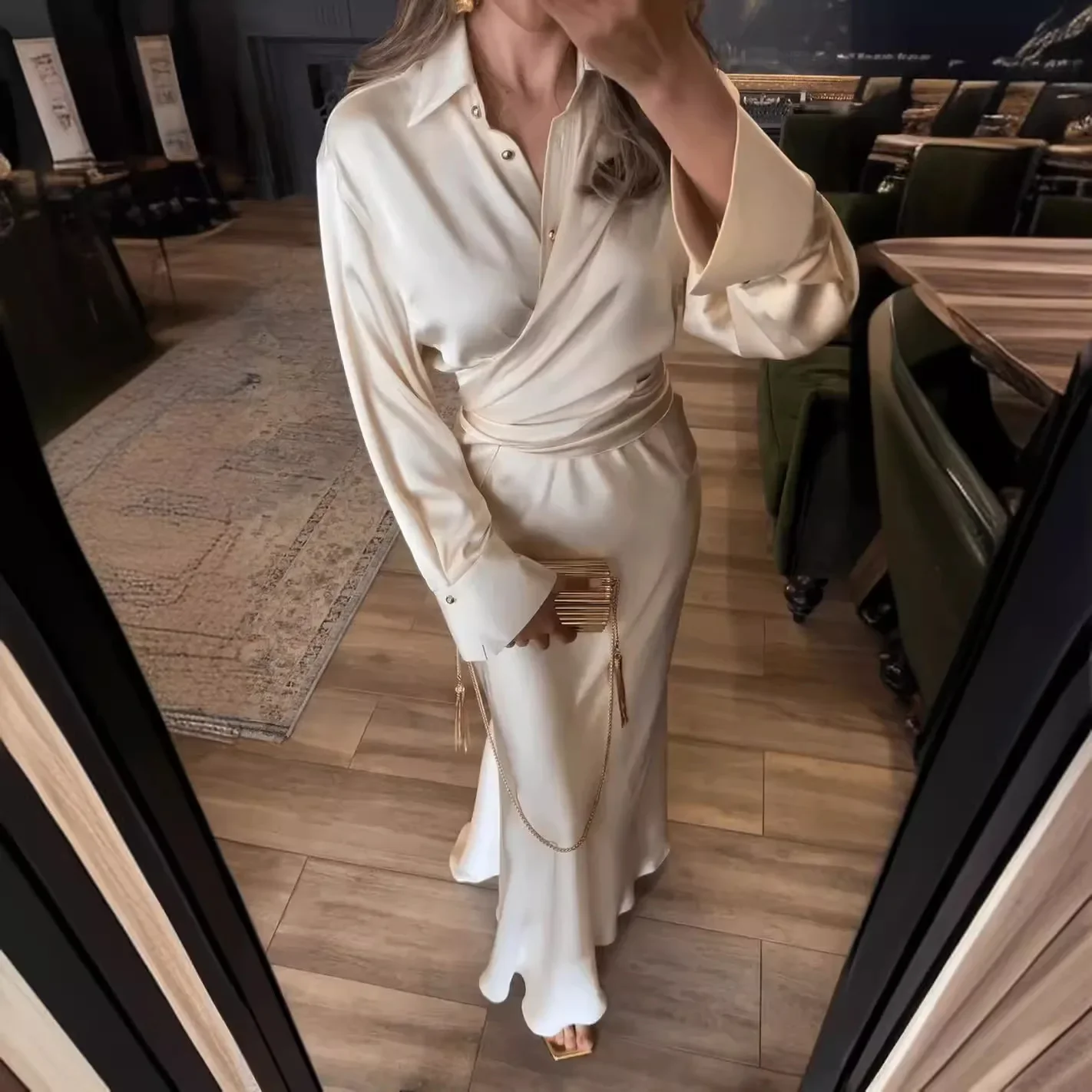Skirt 2 Piece Sets Muslim Women Casual Shirt Outfits Single Breasted Morocco Dubai Islam Blouse Long Skirts Suit Saudi Ensemble
Skirt 2 Piece Sets Muslim Women Casual Shirt Outfits Single Breasted Morocco Dubai Islam Blouse Long Skirts Suit Saudi Ensemble
