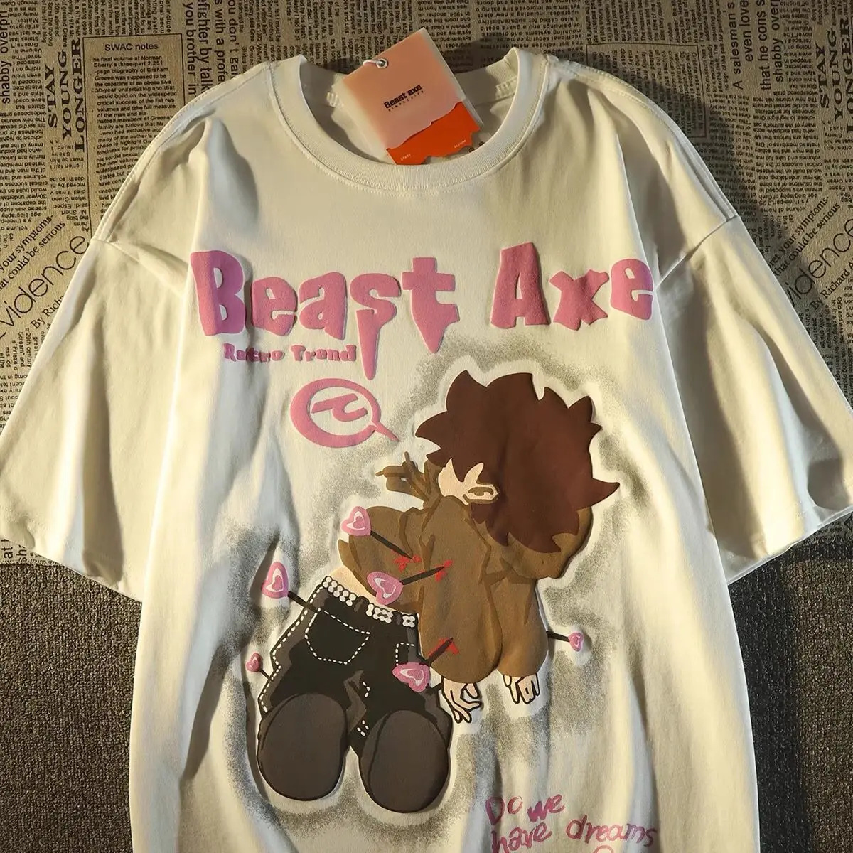 American street fashion hip-hop cartoon printed cotton short-sleeved T-shirt for men and women ins loose summer all-match tops
American street fashion hip-hop cartoon printed cotton short-sleeved T-shirt for men and women ins loose summer all-match tops