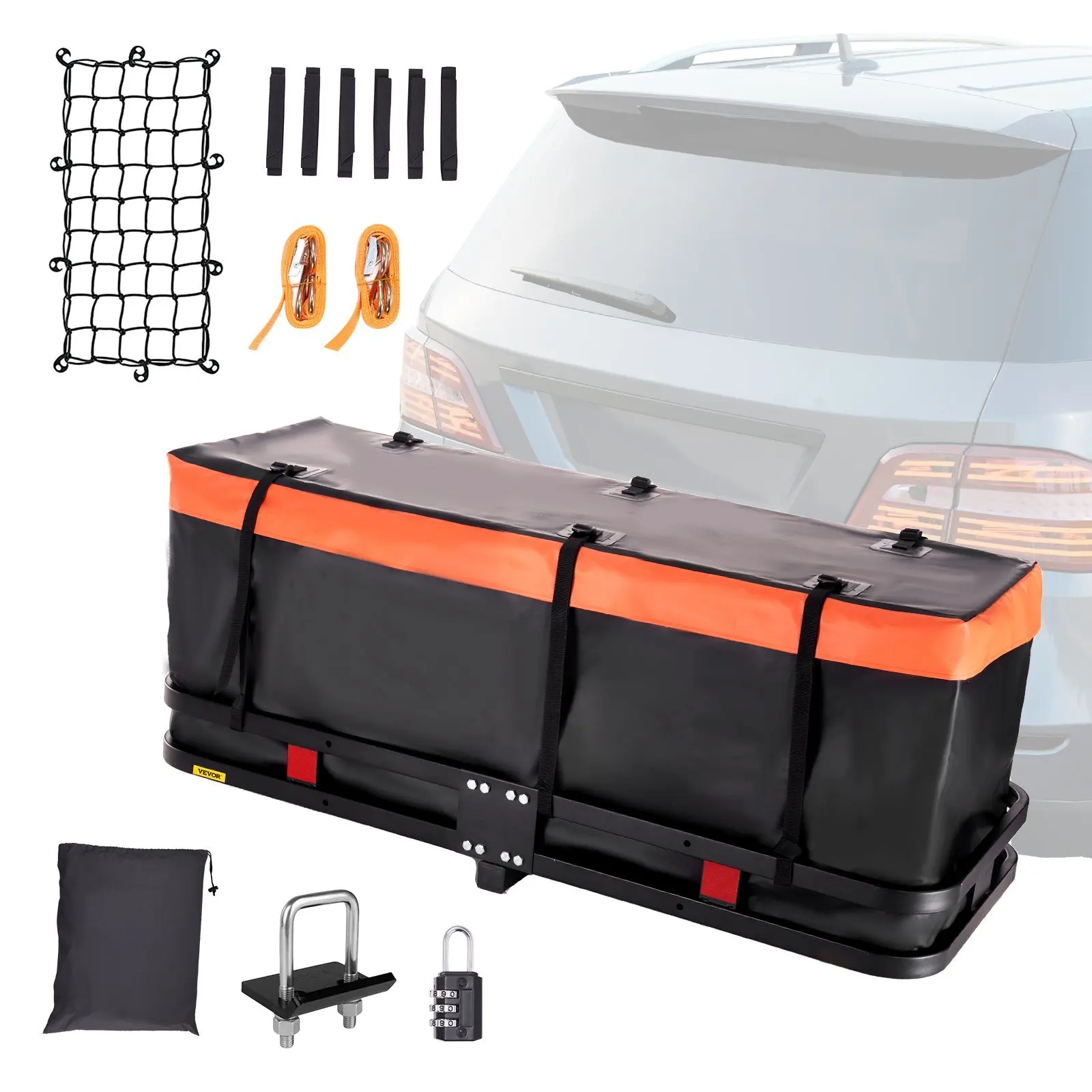 VEVOR 60x24x6 in Hitch Mount Cargo Carrier, 500lb Capacity Folding Trailer Hitch Cargo Basket & Waterproof Cargo Bag, Luggage Ca
VEVOR 60x24x6 in Hitch Mount Cargo Carrier, 500lb Capacity Folding Trailer Hitch Cargo Basket & Waterproof Cargo Bag, Luggage Ca