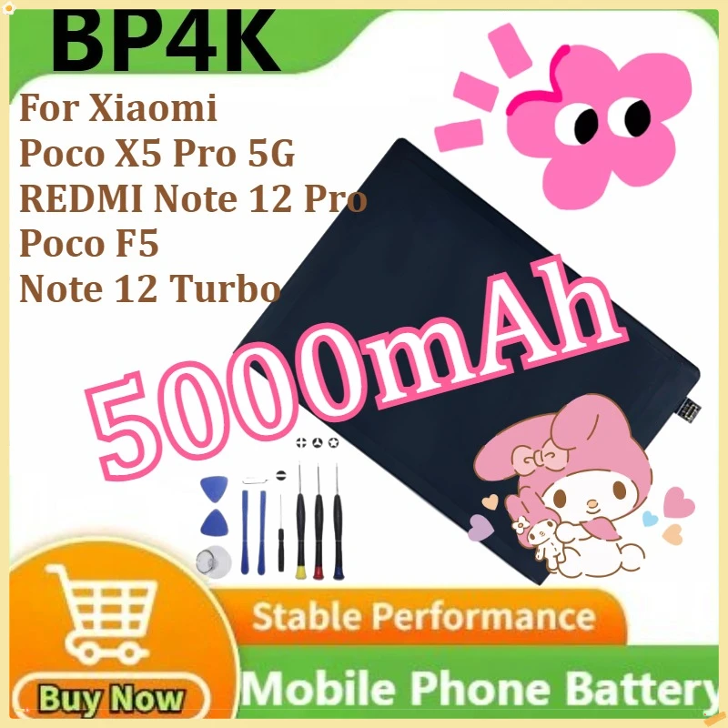 100% New Battery BP4K For Xiaomi Poco X5 Pro 5G/REDMI Note 12 Pro/Poco F5 /Note 12 Turbo Mobile Phone Battery 5000mAh+ Tools
100% New Battery BP4K For Xiaomi Poco X5 Pro 5G/REDMI Note 12 Pro/Poco F5 /Note 12 Turbo Mobile Phone Battery 5000mAh+ Tools