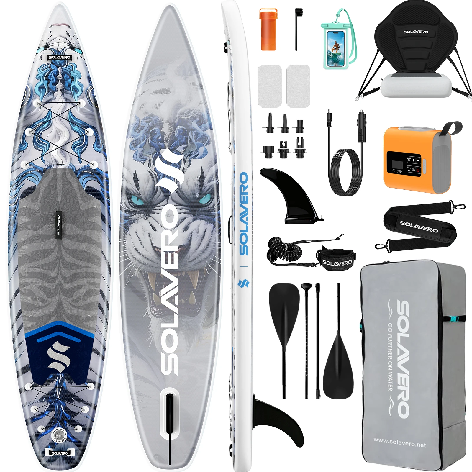 Extra Large SUP Board with Seat, Inflatable Stand Up Paddle Board with Premium Accessories, 600LB Capacity Paddleboard for Lake,
Extra Large SUP Board with Seat, Inflatable Stand Up Paddle Board with Premium Accessories, 600LB Capacity Paddleboard for Lake,