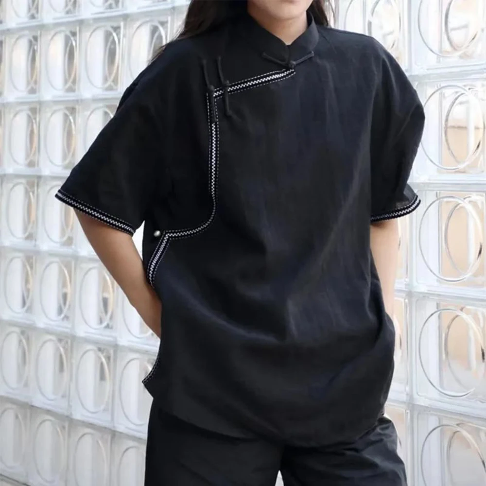 Retro Thin Ethnic Style Shirt Men's Loose 2025 Summer New Fashion Buttoned Stand-Up Collar Oblique Lapel Shirt Unisex Clothing
Retro Thin Ethnic Style Shirt Men's Loose 2025 Summer New Fashion Buttoned Stand-Up Collar Oblique Lapel Shirt Unisex Clothing