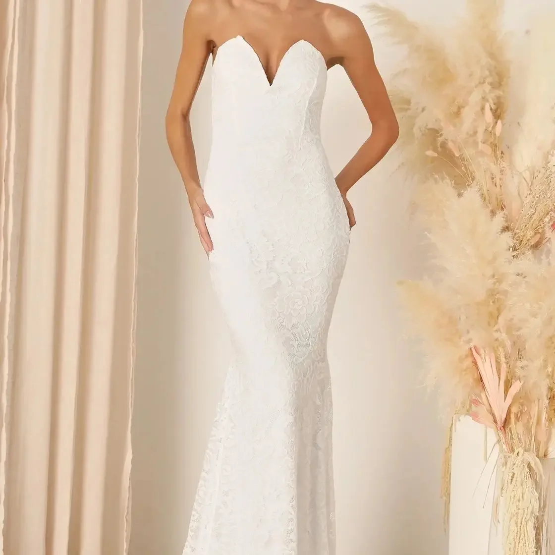 Lace Sleeveless High end Formal Wedding Dress 2024 Modern Dress Mermaid Train Big Sexy Satin Wedding Dress
Lace Sleeveless High end Formal Wedding Dress 2024 Modern Dress Mermaid Train Big Sexy Satin Wedding Dress