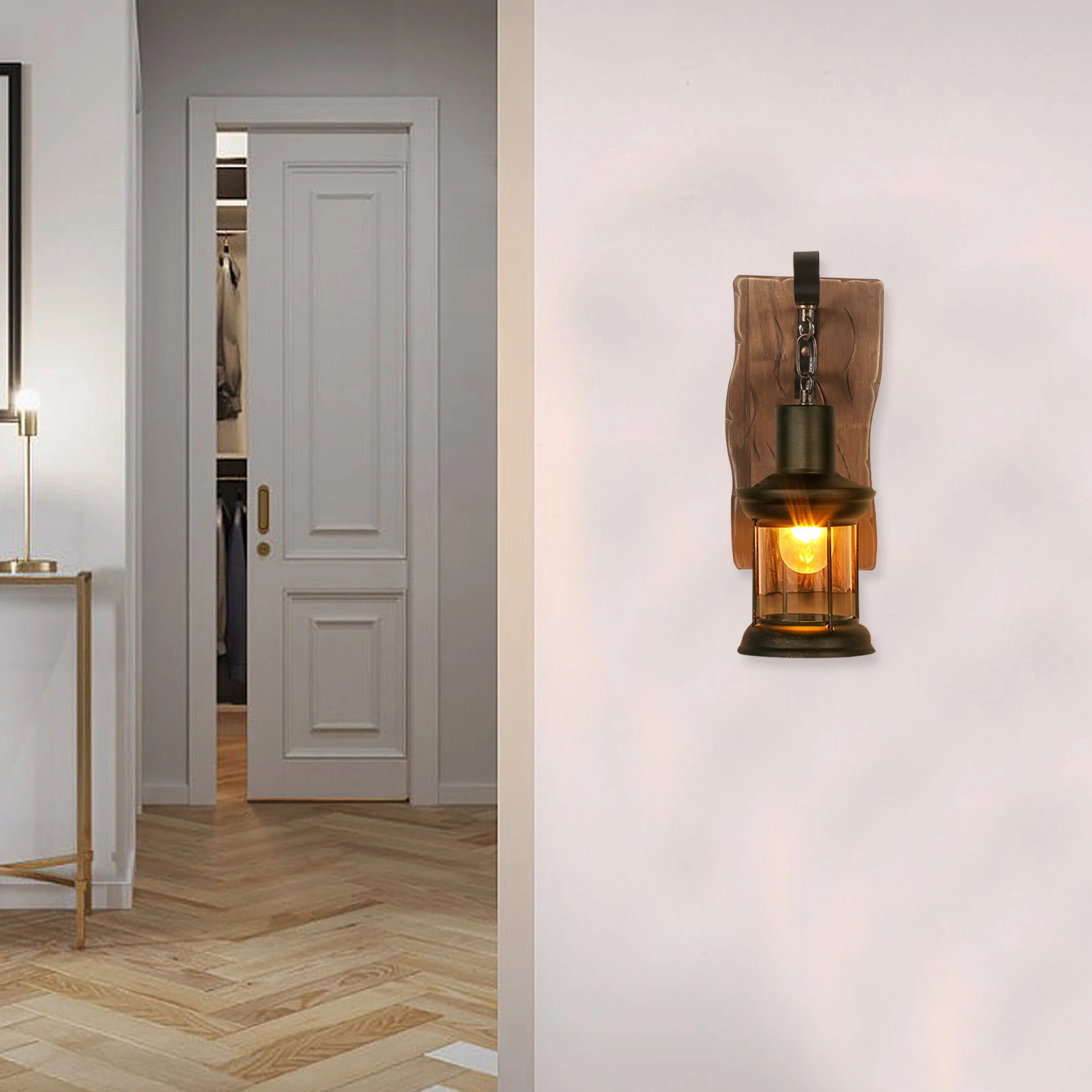 Solid Wood Lamp Wall Lamp Iron Glass Bedroom Decor Retro Home Lighting Industrial Style Restaurant Indoor
Solid Wood Lamp Wall Lamp Iron Glass Bedroom Decor Retro Home Lighting Industrial Style Restaurant Indoor