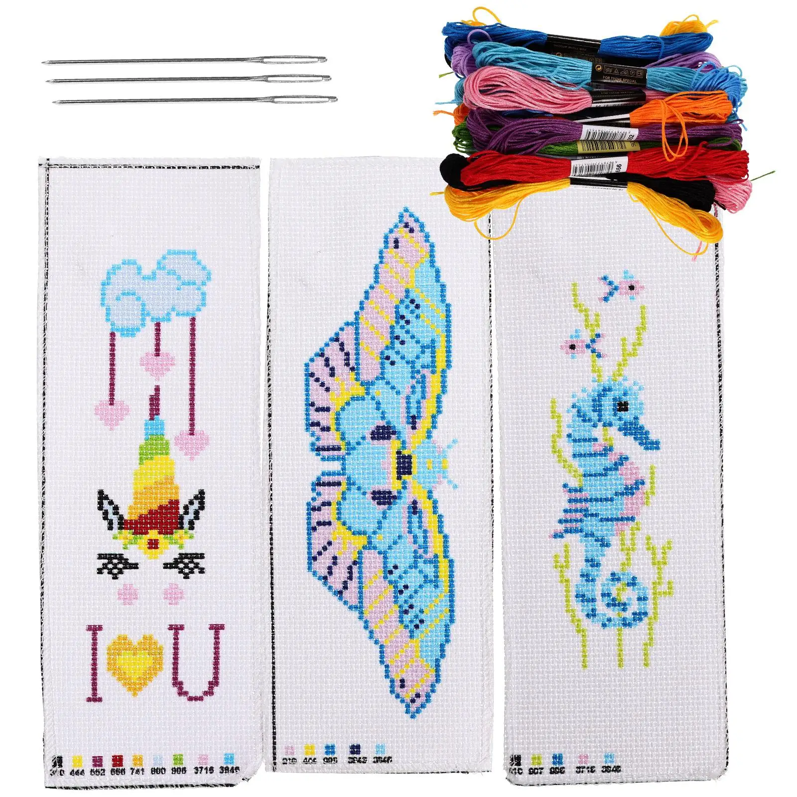 3 Sets DIY Embroidery Kits Creative Polyester Decorative Bookmarks Cross Stitch Materials Sewing Craft Supplies
3 Sets DIY Embroidery Kits Creative Polyester Decorative Bookmarks Cross Stitch Materials Sewing Craft Supplies