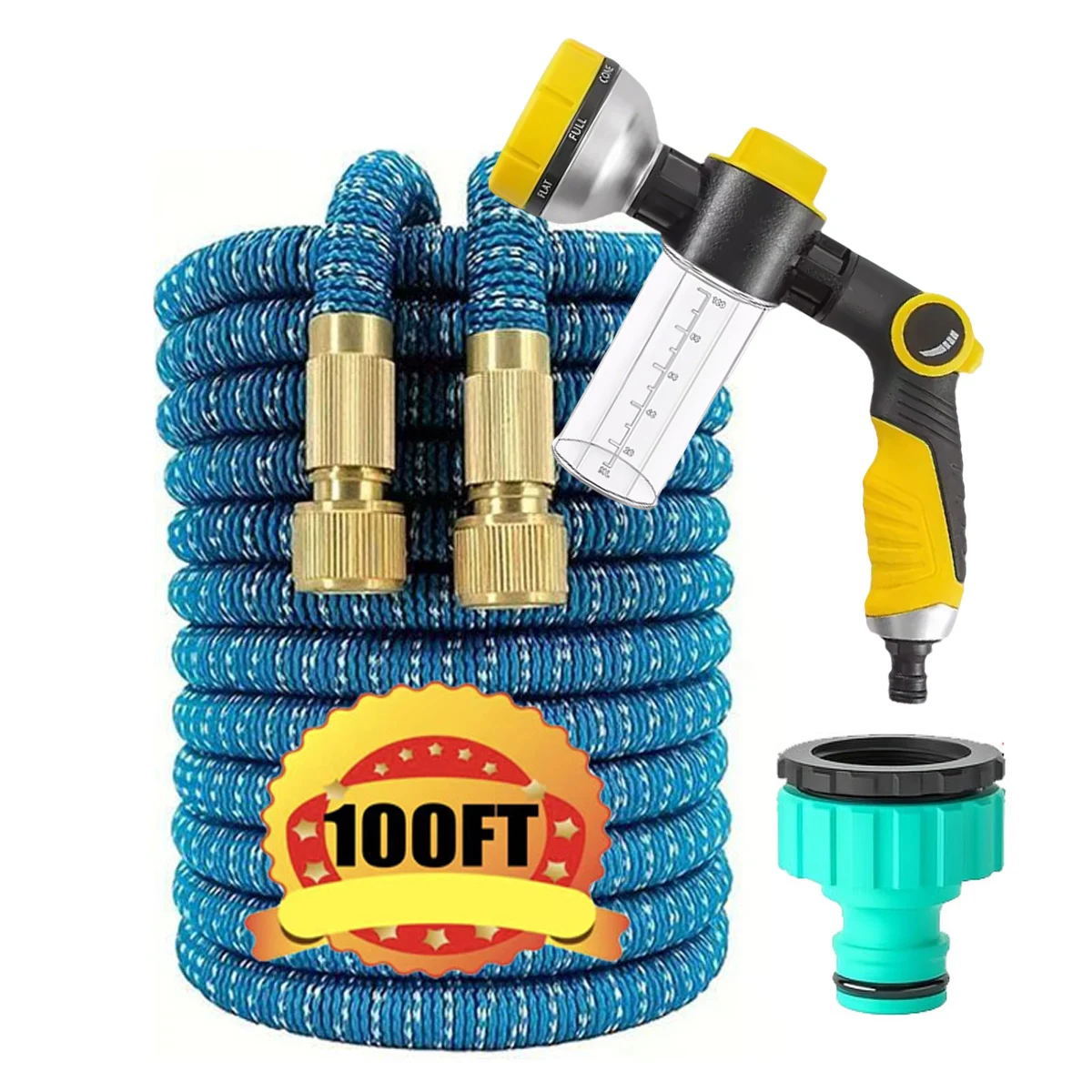 Horticultural Expandable Garden Hose Multifunctional High-Pressure Regulating Water Gun,Outdoor Irrigation,Car Washing25FT-100FT
Horticultural Expandable Garden Hose Multifunctional High-Pressure Regulating Water Gun,Outdoor Irrigation,Car Washing25FT-100FT