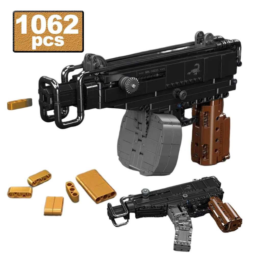 Military Scorpion Submachine Gun Model Building Block City Police Pistol Capable of Firing Bullets Brick Adults Toys DIY Gifts
Military Scorpion Submachine Gun Model Building Block City Police Pistol Capable of Firing Bullets Brick Adults Toys DIY Gifts