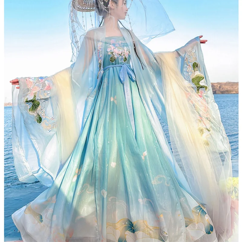 Tang Hanfu Women Dress Guofeng Sleeved Shirt Elegant Princess Ancient Costume Super Fairy Cosplay Stage Performance Outfit Lady
Tang Hanfu Women Dress Guofeng Sleeved Shirt Elegant Princess Ancient Costume Super Fairy Cosplay Stage Performance Outfit Lady