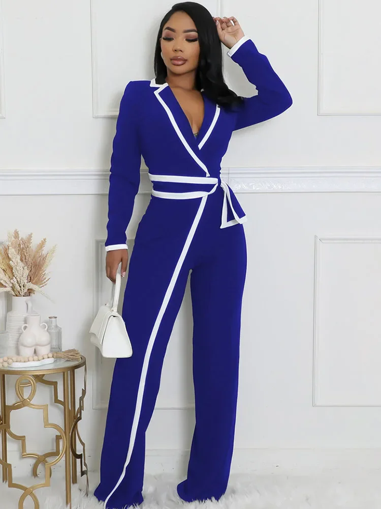 Doyerl Striped Patchwork One Piece Jumpsuit Office Wear Woman Elegant Long Sleeve High Waist Wide Leg Romper Work Outfits Sashes
Doyerl Striped Patchwork One Piece Jumpsuit Office Wear Woman Elegant Long Sleeve High Waist Wide Leg Romper Work Outfits Sashes