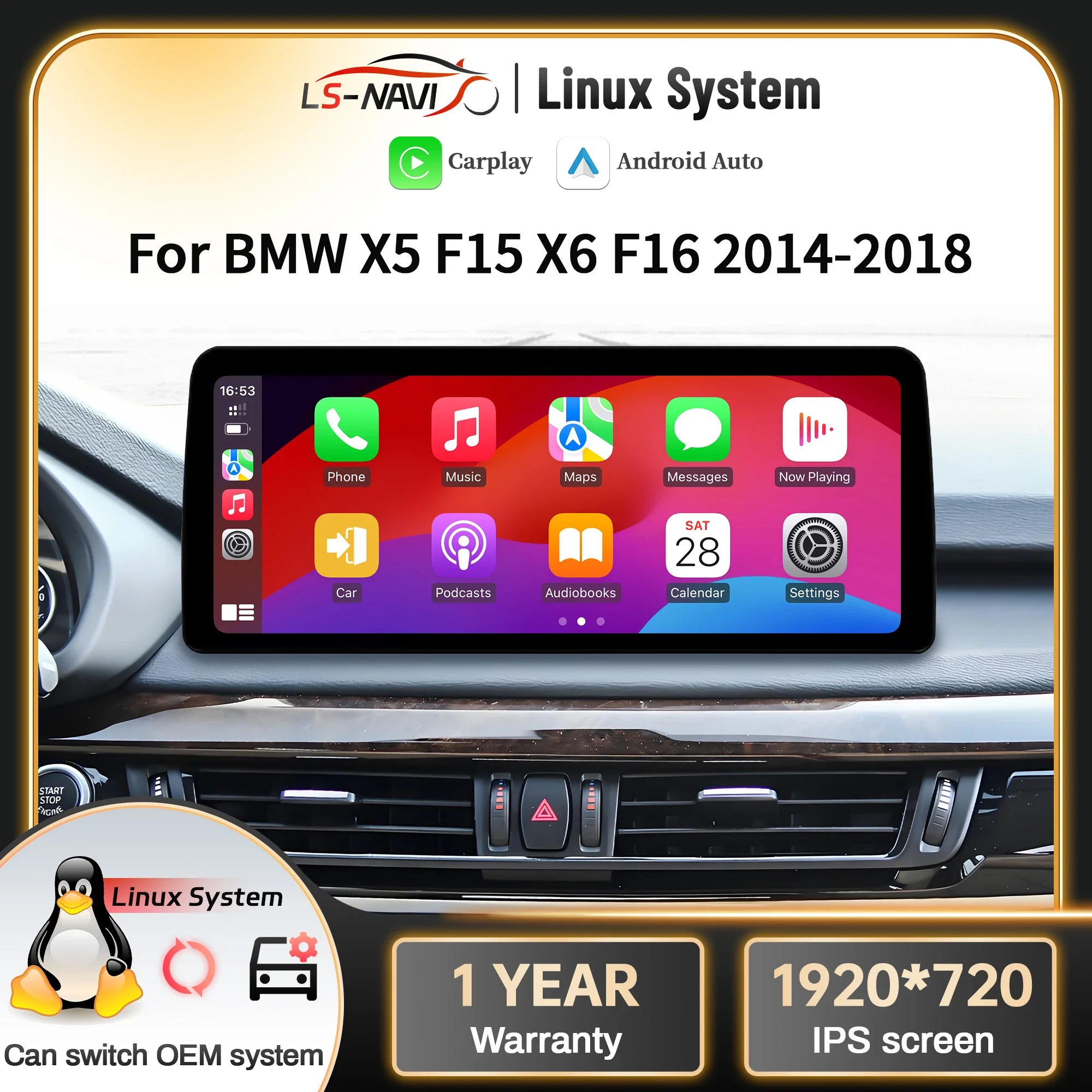 Мультимедийная система головного устройства Linux, автомобильное радио для BMW X5 F15 X6 F16 2014-2018, беспроводной Bluetooth Carplay, навигационный экран
Мультимедийная система головного устройства Linux, автомобильное радио для BMW X5 F15 X6 F16 2014-2018, беспроводной Bluetooth Carplay, навигационный экран