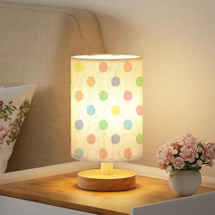 Multicolored Small Dots Pattern Desk Lamp LED Bulb Included(Three Lighting Settings), Small Bedside Table Lamp - Classic Wood Ba
Multicolored Small Dots Pattern Desk Lamp LED Bulb Included(Three Lighting Settings), Small Bedside Table Lamp - Classic Wood Ba
