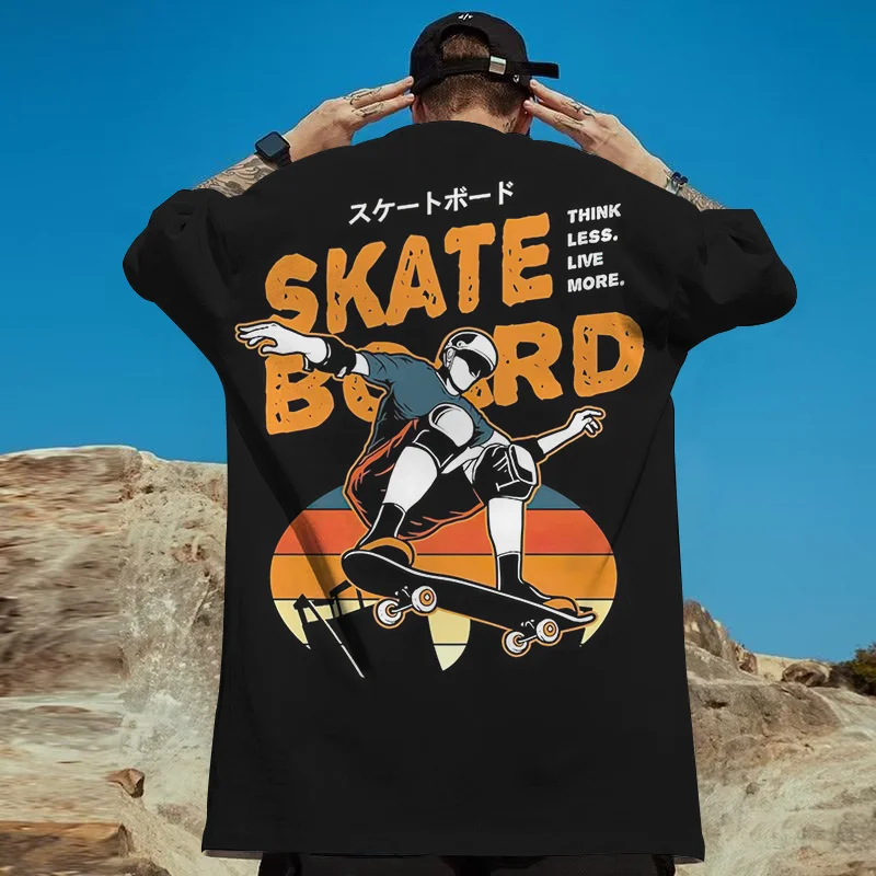 New Men's T-Shirt Skater Boy Print Short Sleeve T-Shirt For Men Street Trendy Man Clothes Loose Oversized Short Sleeve Tees 2024
New Men's T-Shirt Skater Boy Print Short Sleeve T-Shirt For Men Street Trendy Man Clothes Loose Oversized Short Sleeve Tees 2024