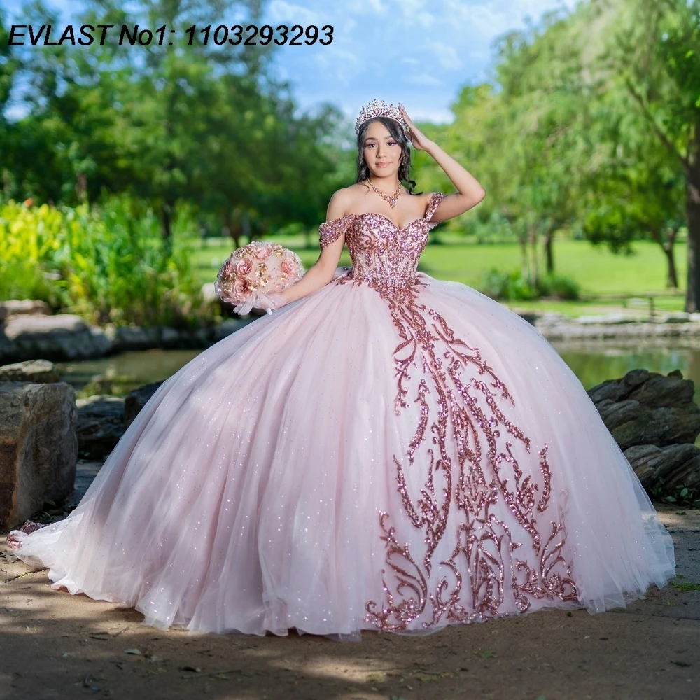 EVLAST индивидуальное розовое платье Quinceanera с блестками, бальное платье с аппликацией и бисером, бант, Мексиканский корсет Sweet 16, Vestido De 15 Anos E1Q130
EVLAST индивидуальное розовое платье Quinceanera с блестками, бальное платье с аппликацией и бисером, бант, Мексиканский корсет Sweet 16, Vestido De 15 Anos E1Q130