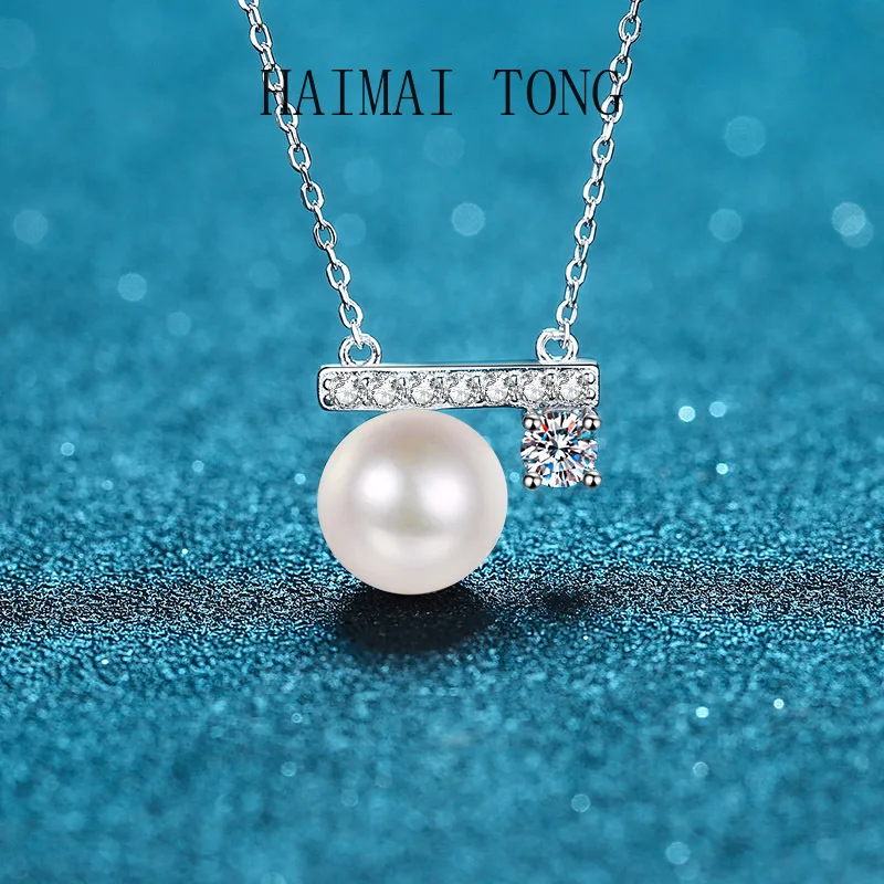 HAIMAITONG moissanite collar chain with freshwater pearls, platinum 950 jewelry, pearl stud earrings
HAIMAITONG moissanite collar chain with freshwater pearls, platinum 950 jewelry, pearl stud earrings