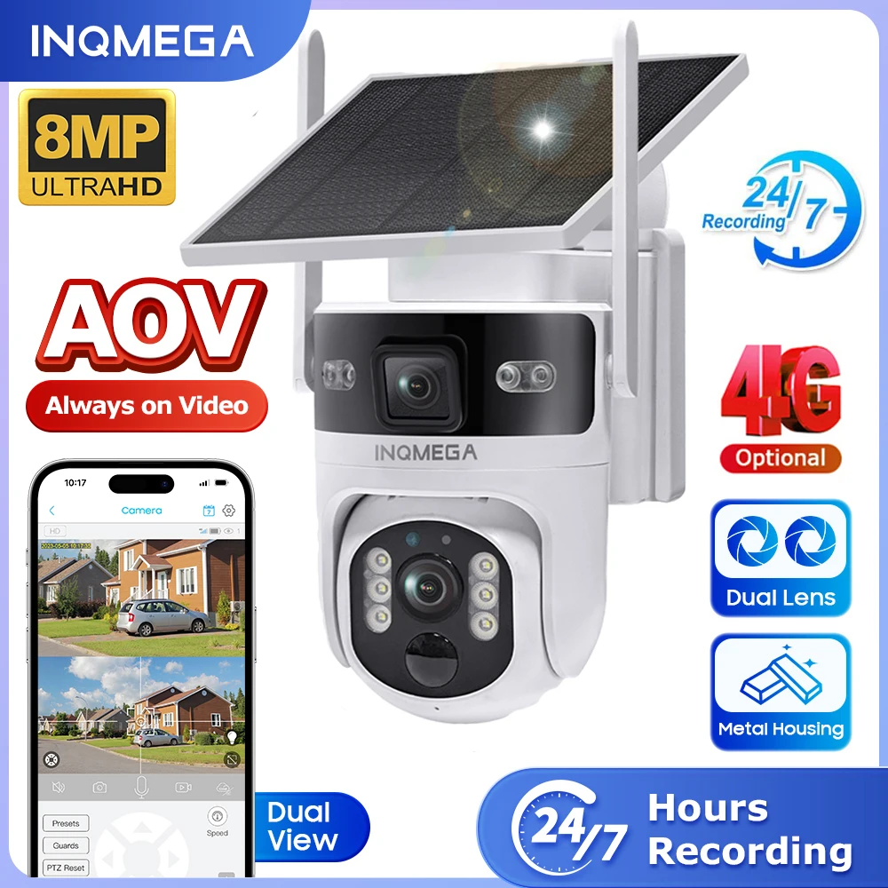 INQMEGA 8MP AOV 4G SIM Солнечная батарея PTZ-камера Безопасность WIFI Камера Двойной объектив Запись видео PIR Обнаружение Наблюдение CCTV
INQMEGA 8MP AOV 4G SIM Солнечная батарея PTZ-камера Безопасность WIFI Камера Двойной объектив Запись видео PIR Обнаружение Наблюдение CCTV