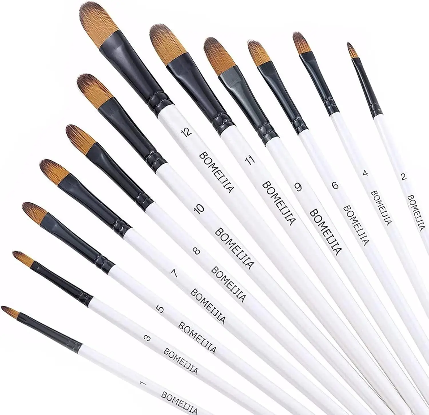 12 Pcs Filbert Paint Brushes Set for Acrylic Oil Watercolor Gouache, Professional Artist Painting Kits with Synthetic Nylon Tips
12 Pcs Filbert Paint Brushes Set for Acrylic Oil Watercolor Gouache, Professional Artist Painting Kits with Synthetic Nylon Tips