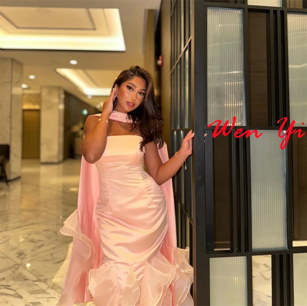 Customized Mermaid Soft Pink Satin Evening Dresses Fashion Strapless Sleeveless Celebrity Gowns Exquisite Special Occasion Gowns
Customized Mermaid Soft Pink Satin Evening Dresses Fashion Strapless Sleeveless Celebrity Gowns Exquisite Special Occasion Gowns