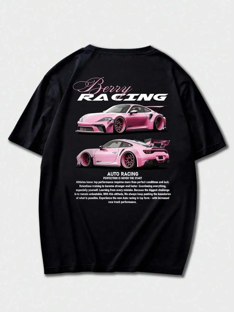 Mens Fashionable Casual Short Sleeve T-Shirt With Racing Culture Print
Mens Fashionable Casual Short Sleeve T-Shirt With Racing Culture Print